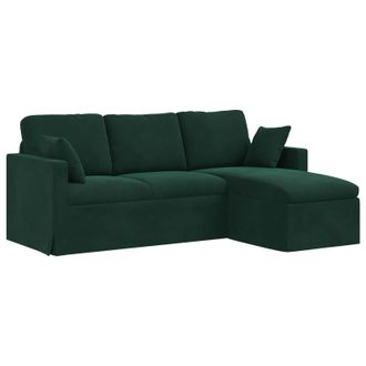 vidaXL Sof&aacute; Verde Oscuro 198 X 134 X 80 Cm Terciopelo Vidaxl