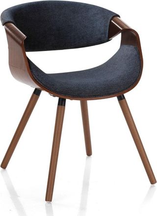 Oresteluchetta Silla madera curvada nogal, tejido negro hidr&oacute;fugo al72xan53xpr59 cm