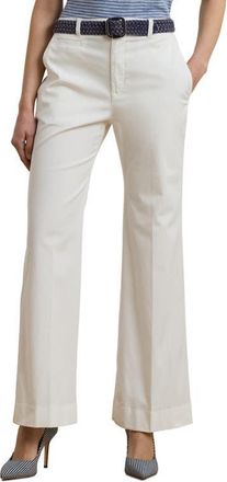Lauren Ralph Lauren Stretch Cotton Flare Leg Chinos in White at Nordstrom, Size 12