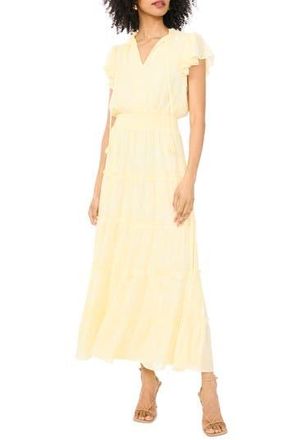 1.State Smocked Neck Tiered Maxi Dress in Pastel Yellow at Nordstrom Rack, Size X-Large
