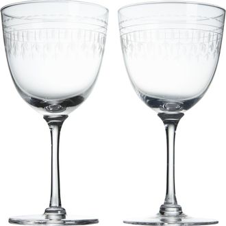 The Vintage List Set of 2 Crystal Wine Glasses in Ovals at Nordstrom Rack