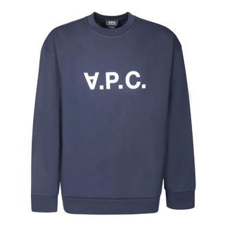 A.P.C. Sweatshirts, male, Blue, Size: S Blue Sweatshirt for Men Aw23