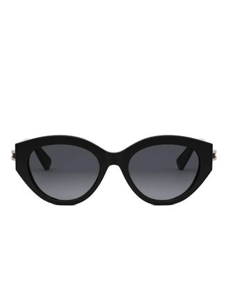 Bulgari oval sunglasses - women - Plastic - 53 - Black