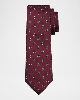 Emporio Armani Men & apos;s Geometric Box Jacquard Silk Tie