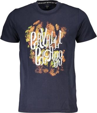 Cavalli Cotton T-Shirt - Heren - T-shirts - Blauw - L - Katoen - Tops