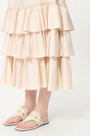 Valentino Garavani Sandalo Infradito Plaster Caster In Capra Donna AVORIO 35.5