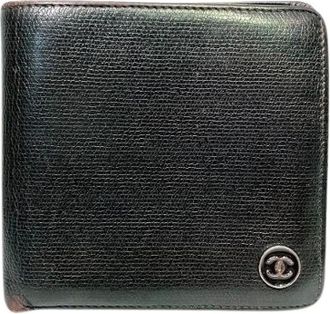 Chanel Pre-owned Wallets, female, Black, Size: ONE SIZE Pre-owned Leather Wallet