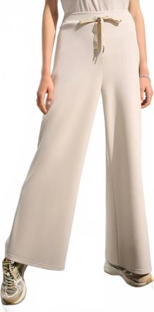 Joseph Ribkoff Scuba Jersey Wide Leg Pull-On Pants With Drawcord In Moonstone