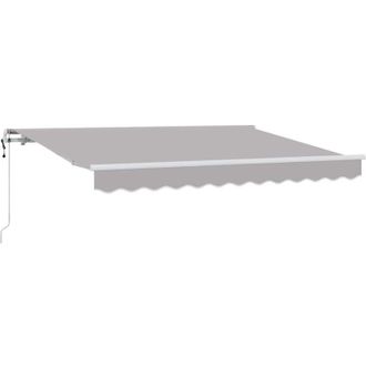 vidaXL Toldo Retr&aacute;ctil Gris Claro 350 X 200 Cm Poli&eacute;ster Y Aluminio Vidaxl