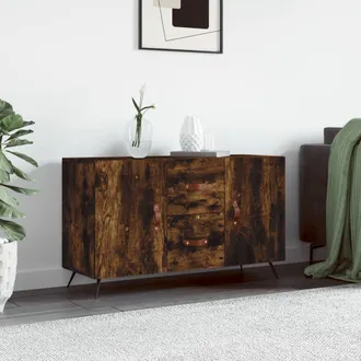 vidaXL Vidaxl - Aparador Madera De Ingenier&iacute;a Roble Ahumado 100x36x60 Cm