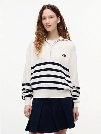 Tommy Hilfiger Tommy Badge Stripe Quarter-Zip Jumper