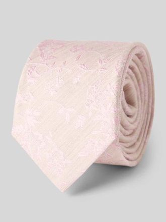 Olymp Krawatte aus Seiden-Mix mit floralem Allover-Stitching in Rose, Gr&ouml;&szlig;e 1