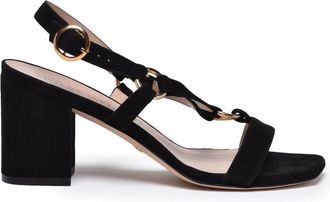Stuart Weitzman Black Suede High-Heel Sandals