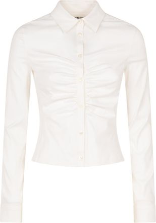 Balenciaga White Ruched Shirt