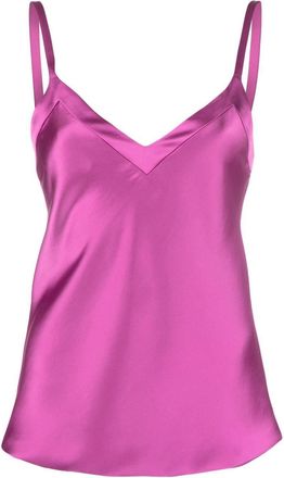 Blanca Vita V-neck satin top - women - Polyester - 38 - Purple