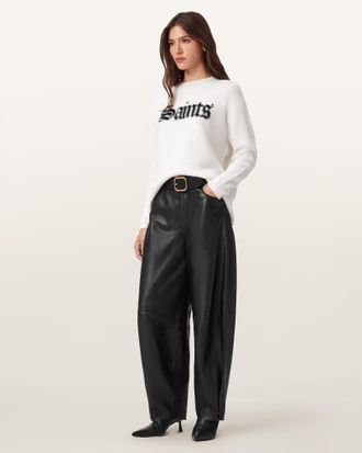 AllSaints Jett Wide Leg Leather Pants