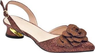 Generic Womens Elegant Rhinestone Decoration Heeled Shoes with Matching Bag for Party Office