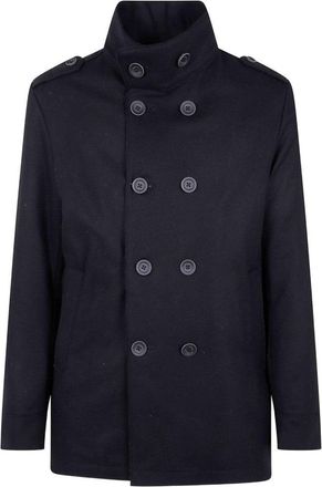 Herno Tailored Black Wool Blend Coat
