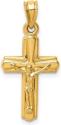 Diamond2Deal 14k Yellow Gold Reversible Crucifix Pendant
