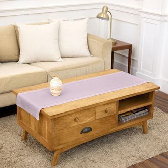 Solino Home Linen Table Runner for Dining Table, Holiday and Everyday Table Decor - Classic Hemstitch in Lilac at Nordstrom, Size Xx-Small
