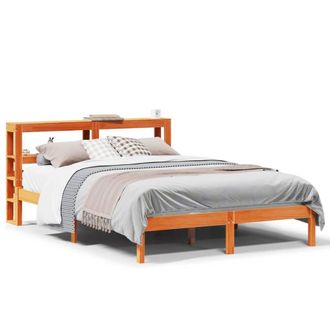 Berkfield Home Bed Frame with Headboard without Mattress Wax Brown 120x200 cm | Size: Small Double