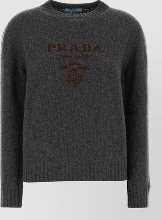 Prada wool blend crew neck knit sweater