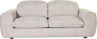 Miliboo Sof&aacute; Cama Con Reposacabezas Ajustables 3 Plazas De Tela Terciopelo Chenilla Beige Noam