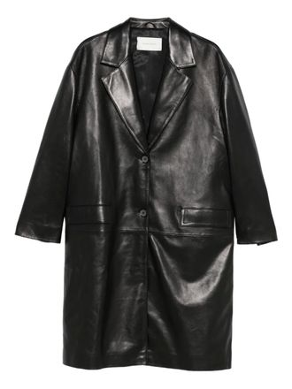 Magda Butrym leather button-fastening coat - women - Viscose/Sheepskin - 36 - Black