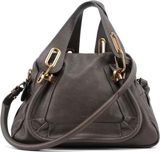 Chlo&eacute; Tweedehands leren handtassen - Dames - Vintage Handtas - Grijs - ONE Size - Leer - Vintage