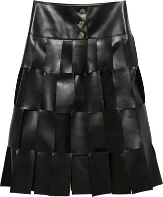 A.W.A.K.E. midi multi rectangle skirt - women - Artificial Leather - 40 - Black