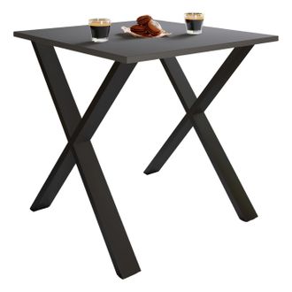 ebuy24 Mesa De Comedor De Madera Vcm Premium Al. 76 X An. 80 X P. 50 Cm Mesa De Comedor De Cocina Mesa Xona X (negro / Antracita)