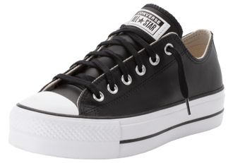 Converse Sneaker CONVERSE CHUCK TAYLOR ALL STAR PLATFORM LEATHER, Damen, Gr. 37,5, schwarz-weiss (schwarz, wei&szlig;), Leder, Schuhe Sneaker