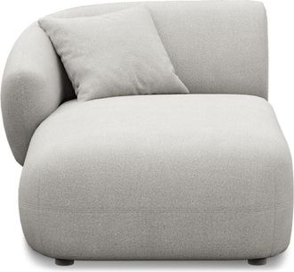 Castlery Auburn Left Chaise Customized, Performance Fleece, Medium Grey, Spill Resistant, Modular Sofa by Castlery