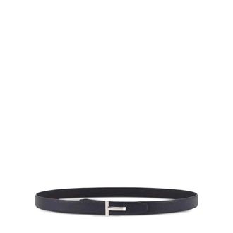 Tom Ford Soft Grain Leather Reversible T Belt 30 mm - male - Tom Ford - Belts - Blue - 105 CM - Accessories
