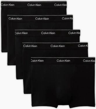 Calvin Klein Mens 5-Pack Icon Cotton Stretch Relaxed Dart Boxer Trunks, Black/white - Size: 32/30/31