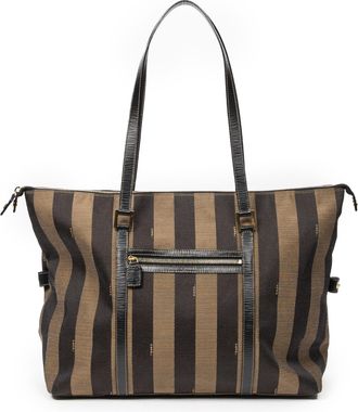 Fendi Large Pequin Zip Tote Schoudertas