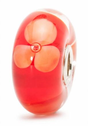 Trollbeads Womens Glass Bead Charm In Peach Flower