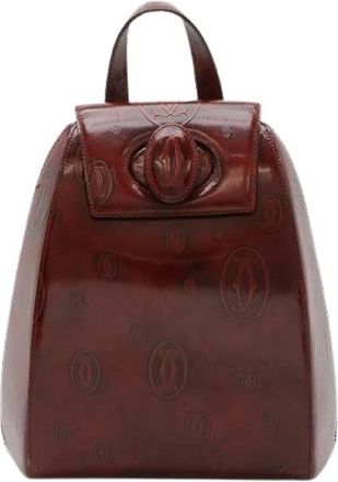 Cartier Pre-owned Vintage Rugzak - Dames - Vintage Rugzakken - Rood - ONE Size - Leer - Vintage