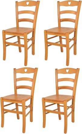 Tommychairs Tommychairs 4 Sillas Cuore En Madera De Haya Color Miel