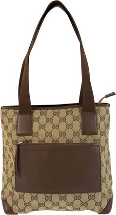 Gucci Brown Gg Canvas & Leather Tote (Authentic Pre-Loved)