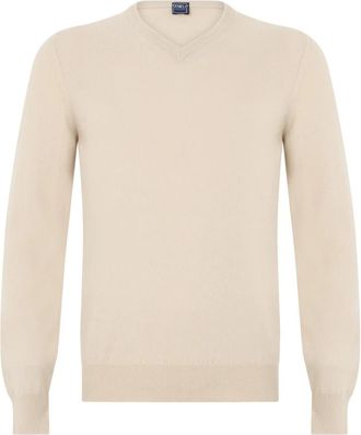 Fedeli Iconische Slim Cashmere Cardigan - Heren - V-hals truien - Beige - 3XL - Kasjmier - Truien & Vesten