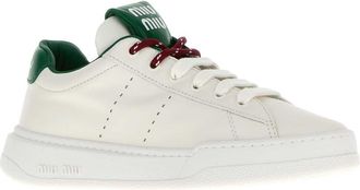 Miu Miu Womens White Leather Sneakers Biancoverde