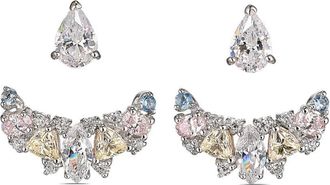 Anabela Chan 18kt white gold Twinkle Ear-Jacket earrings - women - Lab-Grown Simulated Canary Citrine/18K Rose & White Gold & Rhodium Vermeil/Lab