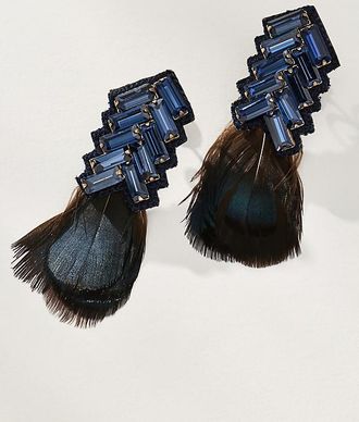Suzanna Dai Bengal Chevron Feather Earrings