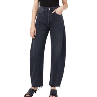 A Gold E Luna High Rise Pieced Taper Jeans In Possess