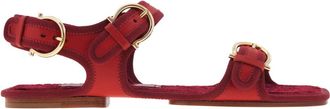 Ferragamo Nomadic Buckle Flat Sandals, Size 7 C