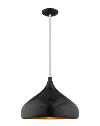 Livex Lighting Livex Metal Shade 1 Lt Shiny Black Mini Pendant