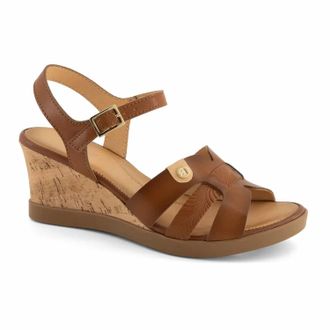 Andrea Womens Ankle-Strap Wedge Sandals In Brown