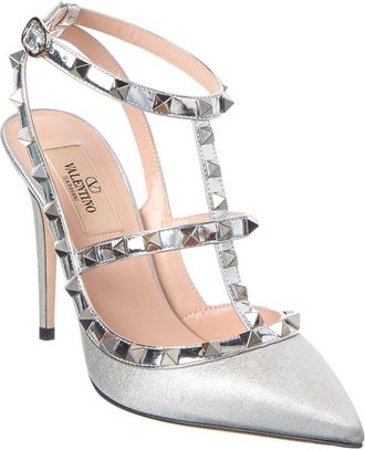 Valentino Rockstud Caged 100 Leather-Trim Pump