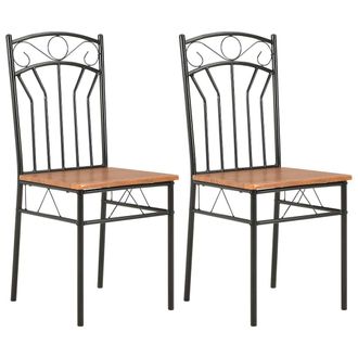 vidaXL Sillas De Comedor 2 Unidades Mdf Marr&oacute;n Vidaxl